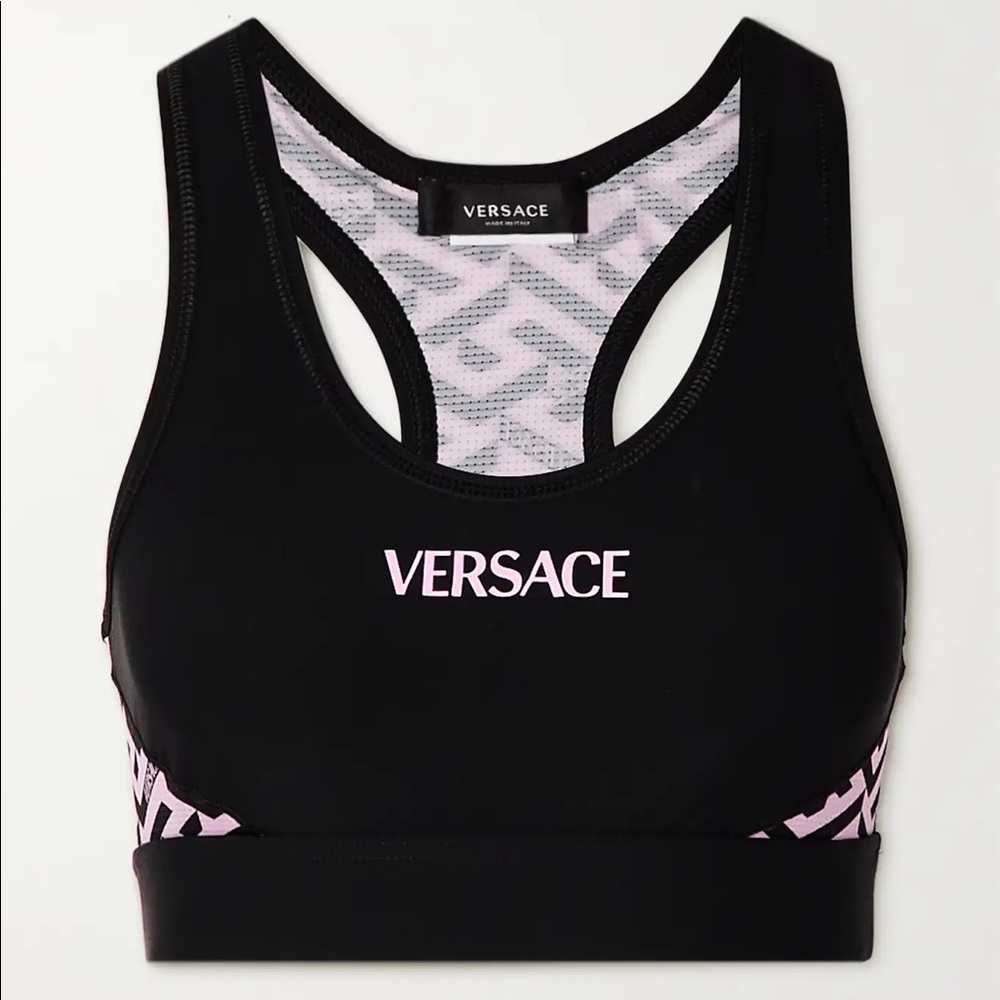 Versace Greca Signature Accent Sports Bra
